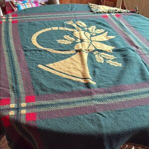 Festive Green and Gold Holiday Throw